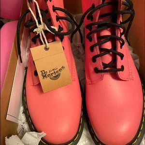 New Dr Martens pink 1460 boots.